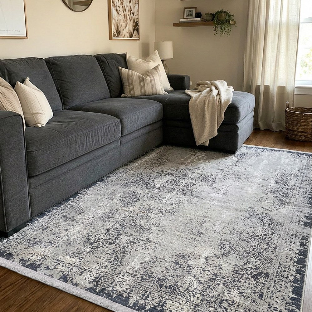 Hayes Vintage Medallion Rug | Faded Distressed Area Rug | UNICURT