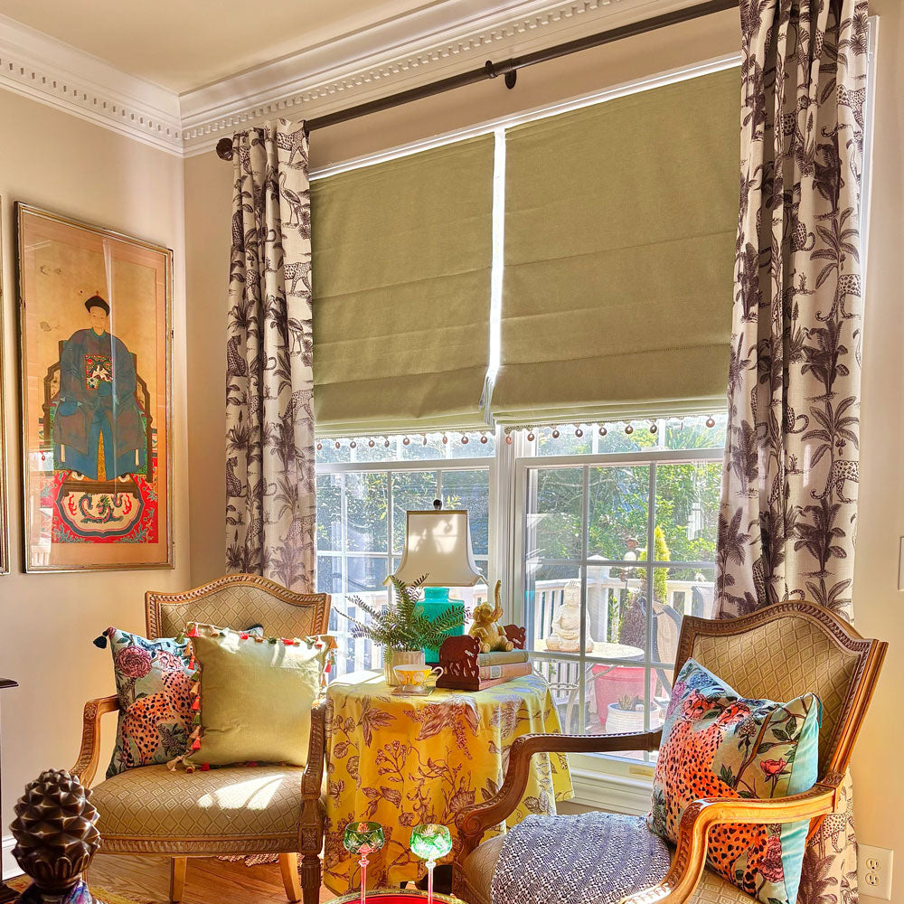 How to Match Curtains and Roman Shades on the Same Window (Without the Bulk)