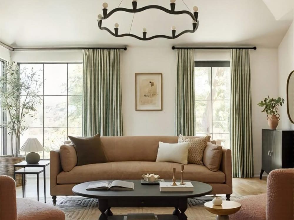 Striped Curtains: The Designer Secret to Make Low Ceilings Vanish &amp; Narrow Rooms Expand