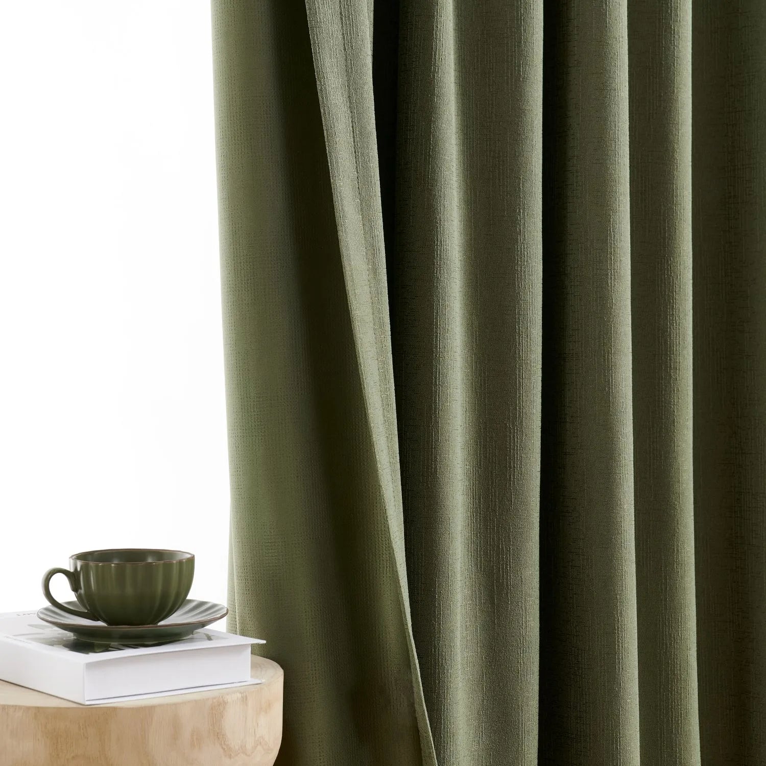 Leslie Faux Linen Textured Curtains