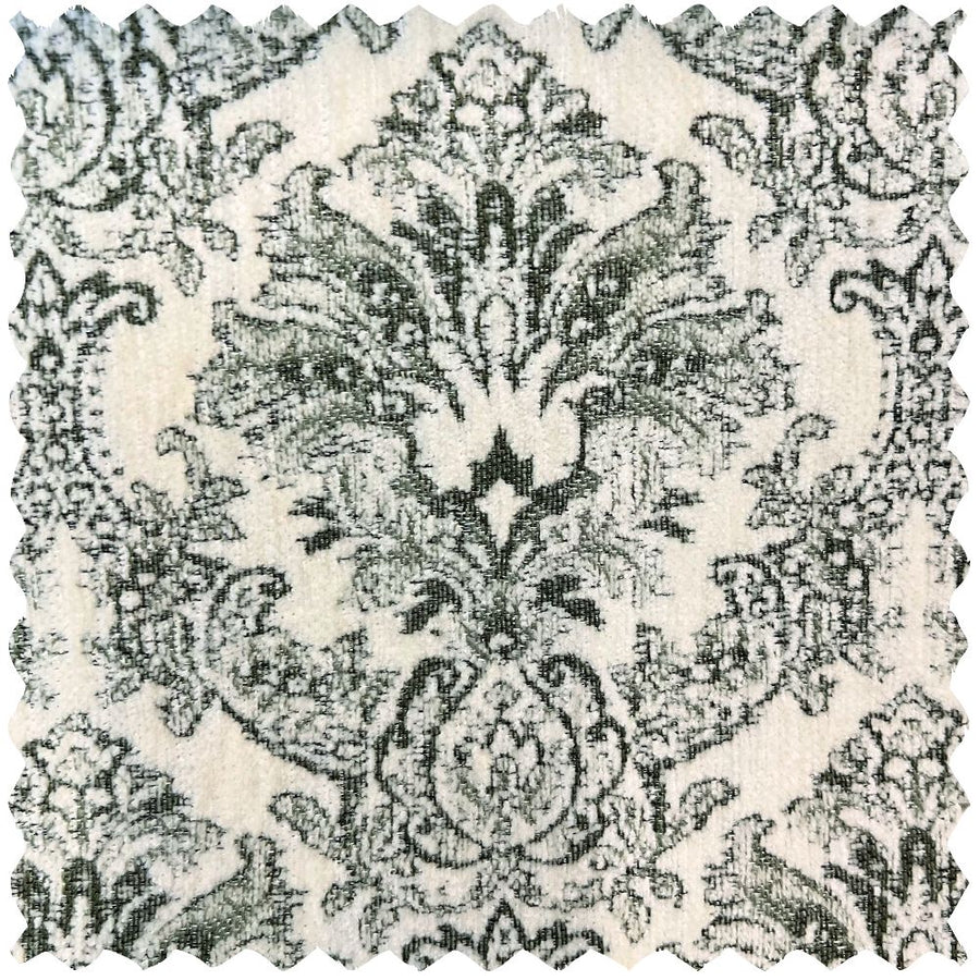 Bonnie Soft Green Velvet Damask Floral Curtains