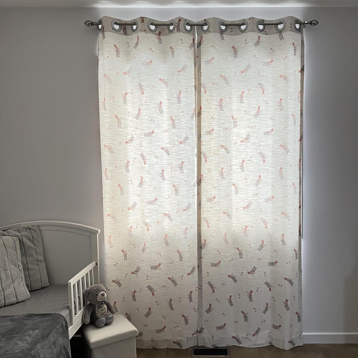 Felice-Fairy Tale Bunny With Roses Printed Curtains (2)