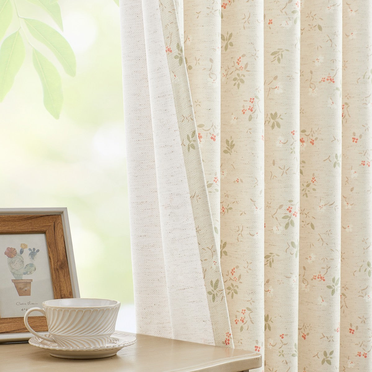Natural Linen-Spring Floral Prints Linen Curtains-Livia (4)