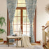 Navy Blue Farmhouse Style Floral Linen Curtains Lanka new-24