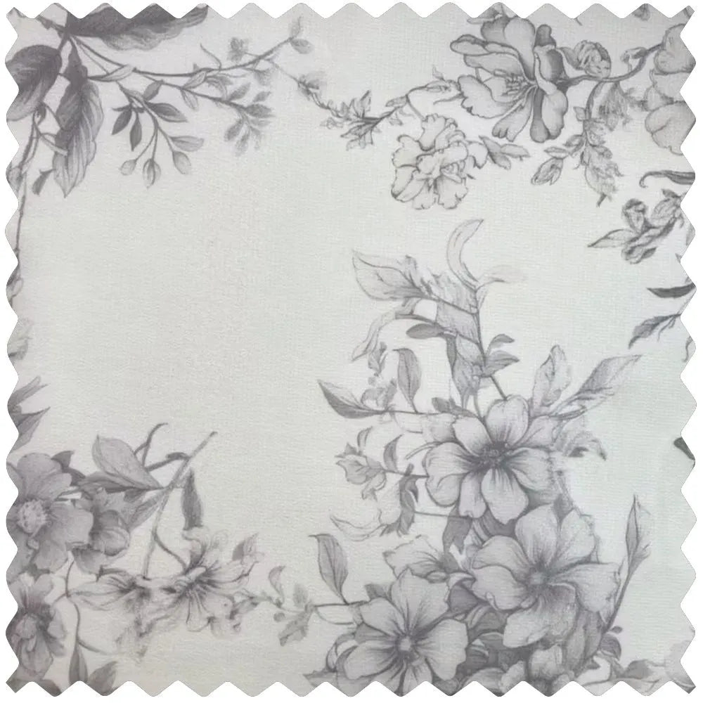 Ivanna Farmhouse Floral Toile Print Sheer Curtains