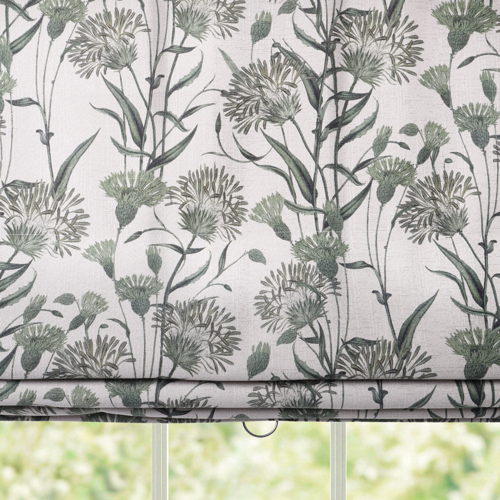 Julia Sage Green Floral Custom Roman Shade Country Style (3)