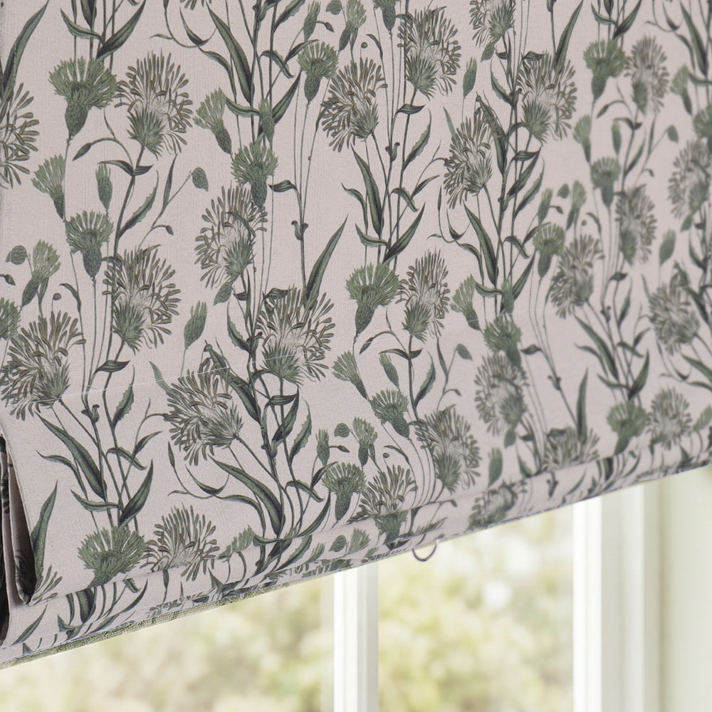 Julia Sage Green Floral Custom Roman Shade Country Style (5)
