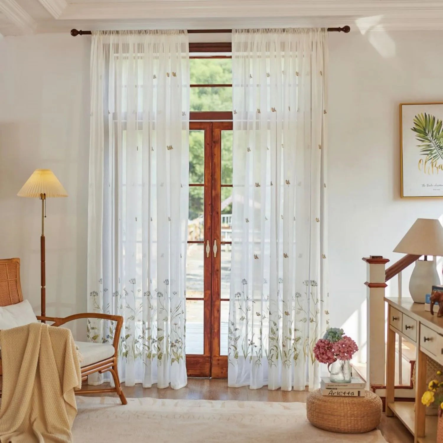 floral embroidered sheer curtains sunny-1