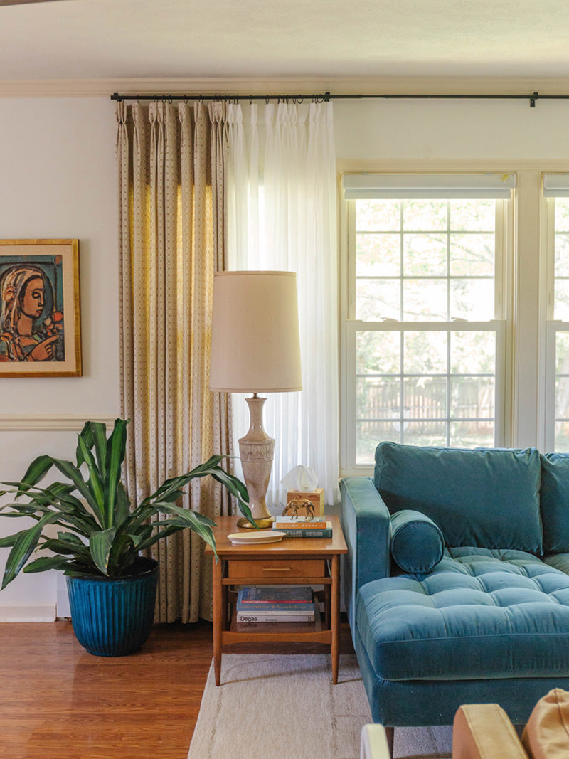 Abstract curtains linen grey curtains