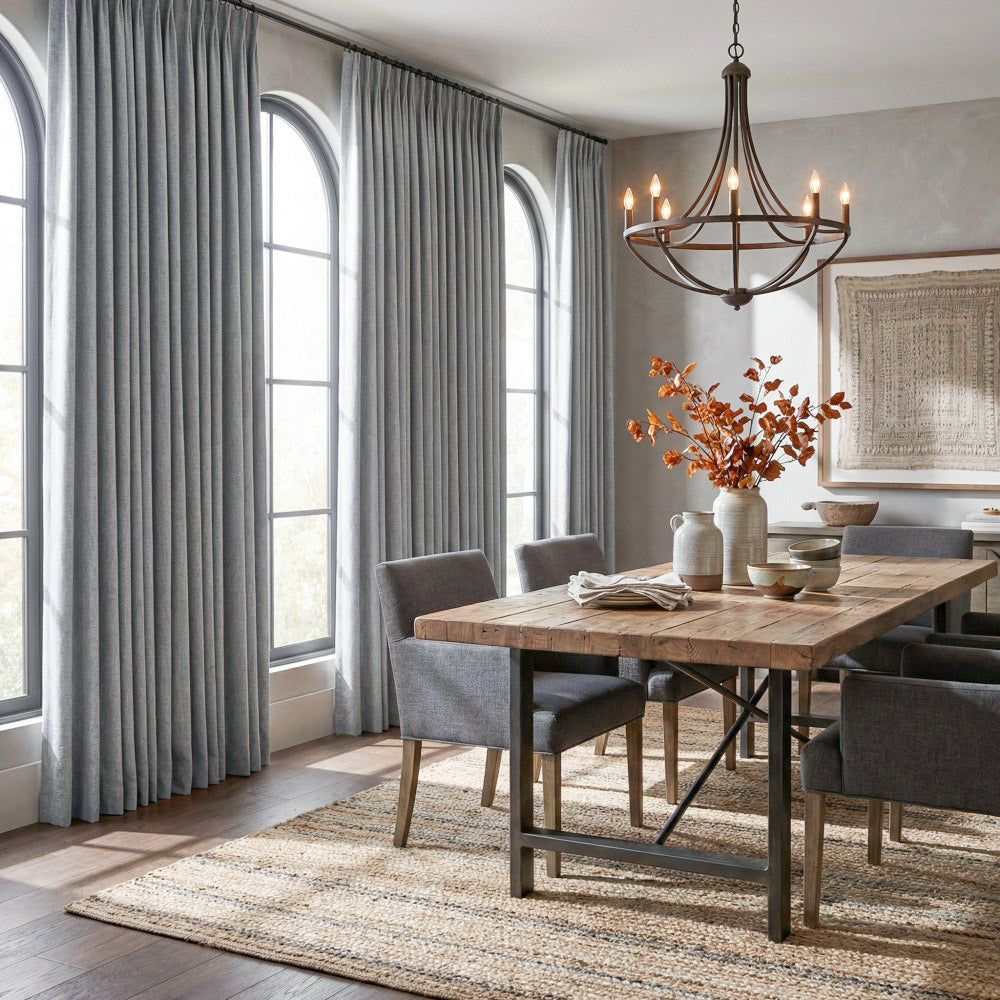 Aiden 100% Blackout Linen Textued Curtains