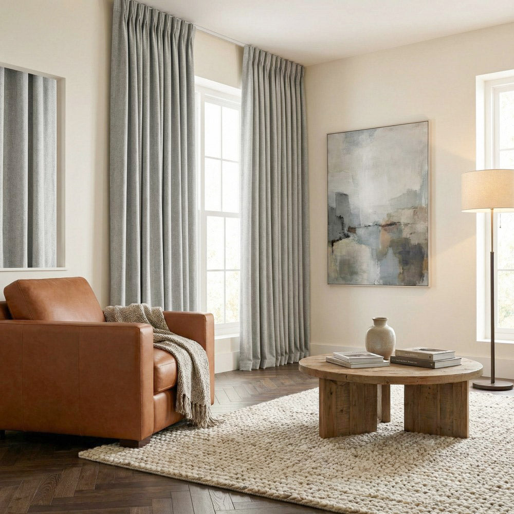 Aiden 100% Blackout Linen Textued Curtains