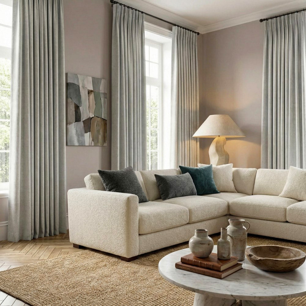 Aiden 100% Blackout Linen Textued Curtains