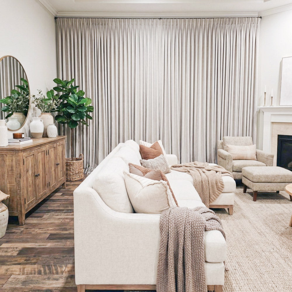 Aiden 100% Blackout Linen Textued Curtains
