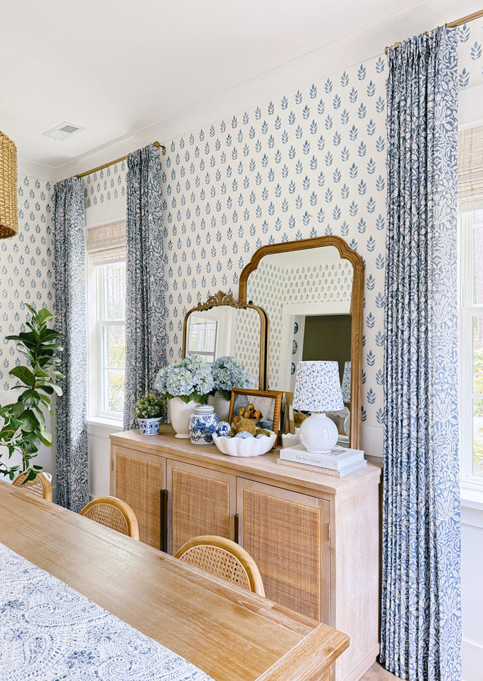 Aino - Every detail of this blue floral curtains was tailored to fit my home!