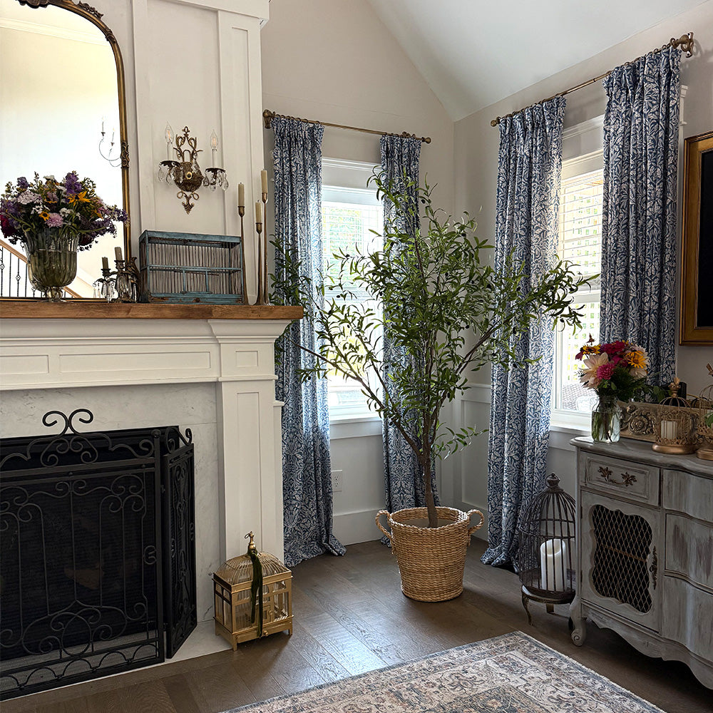 Aino Pastoral Style Floral Leaf Curtains