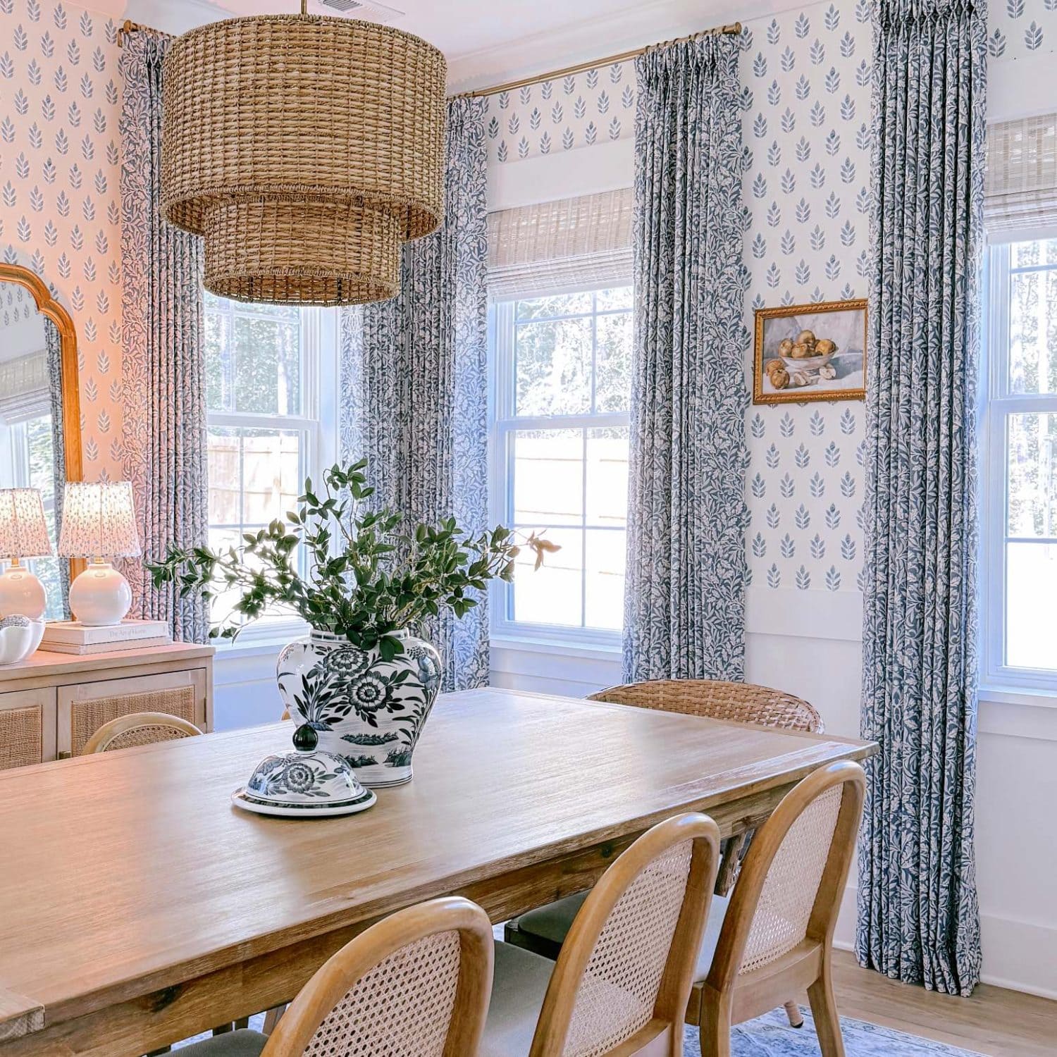 Aino Pastoral Style Floral Leaf Curtains