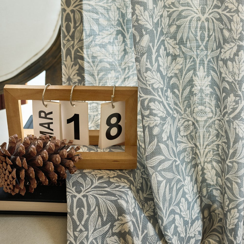Aino Pastoral Style Floral Leaf Curtains