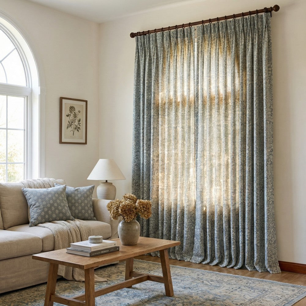 Aino Pastoral Style Floral Leaf Curtains