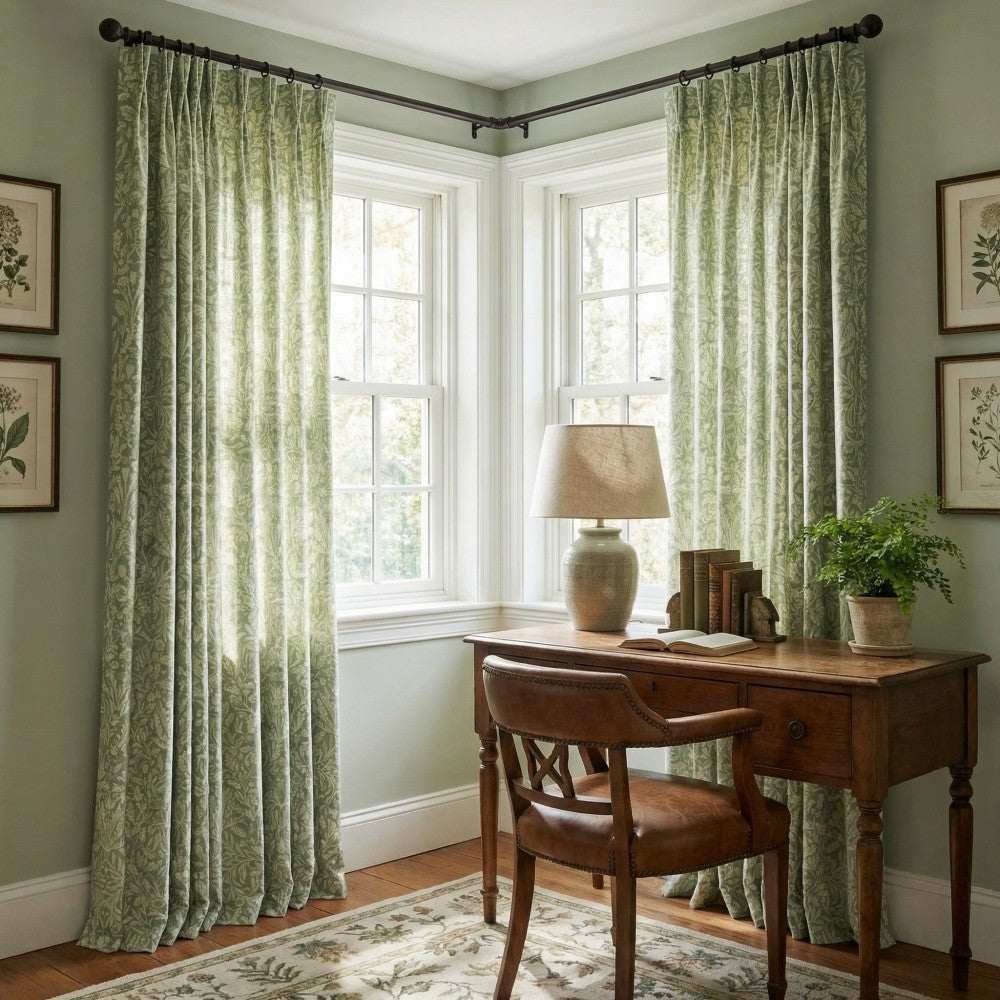 Aino Pastoral Style Floral Leaf Curtains