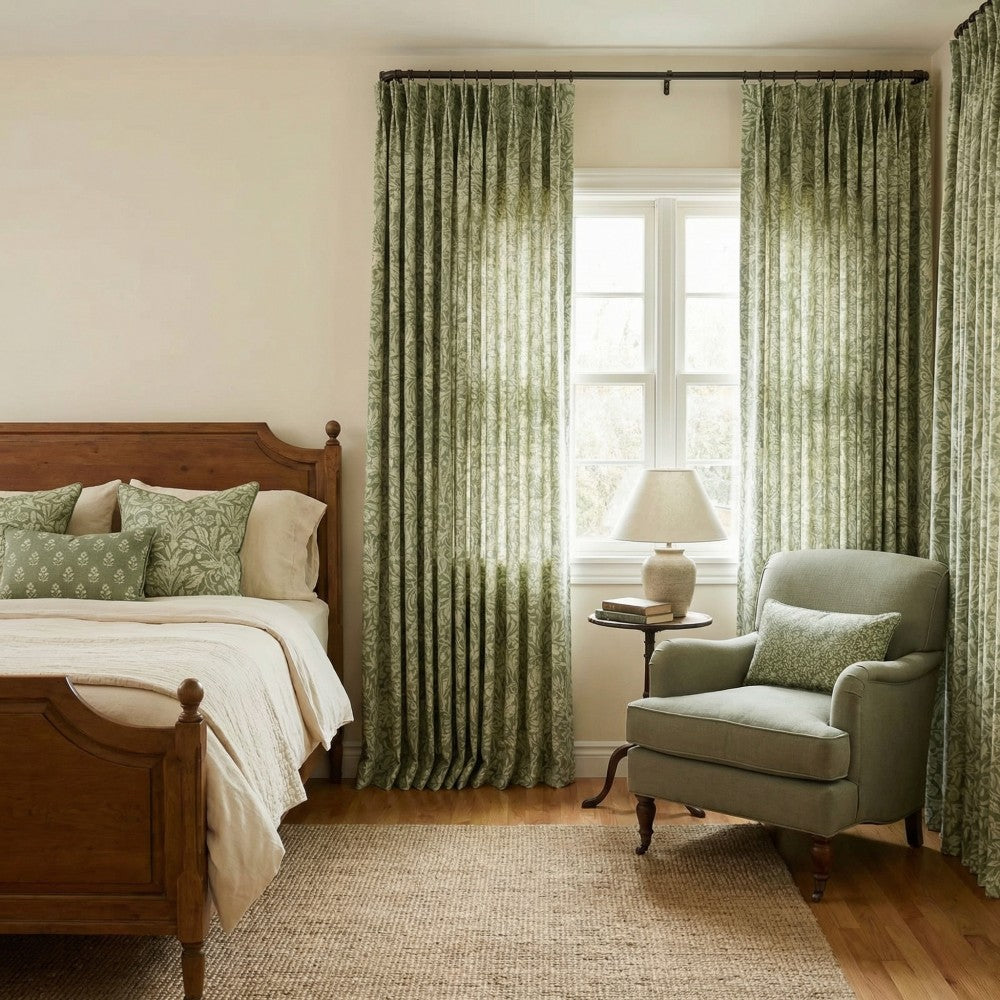 Aino Pastoral Style Floral Leaf Curtains