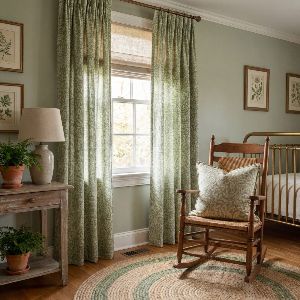 Aino Pastoral Style Floral Leaf Curtains