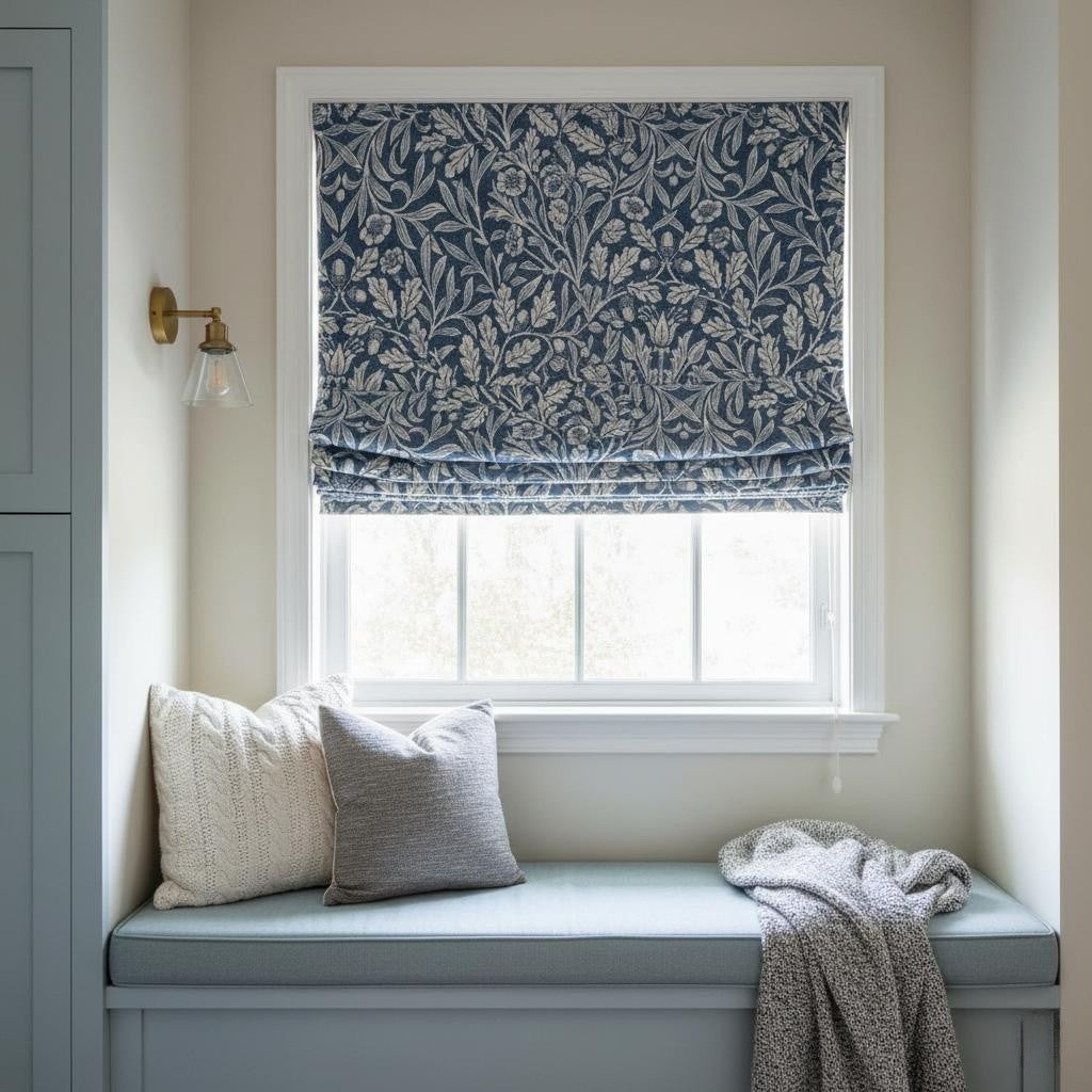 Aino Botanical Custom Roman Shade