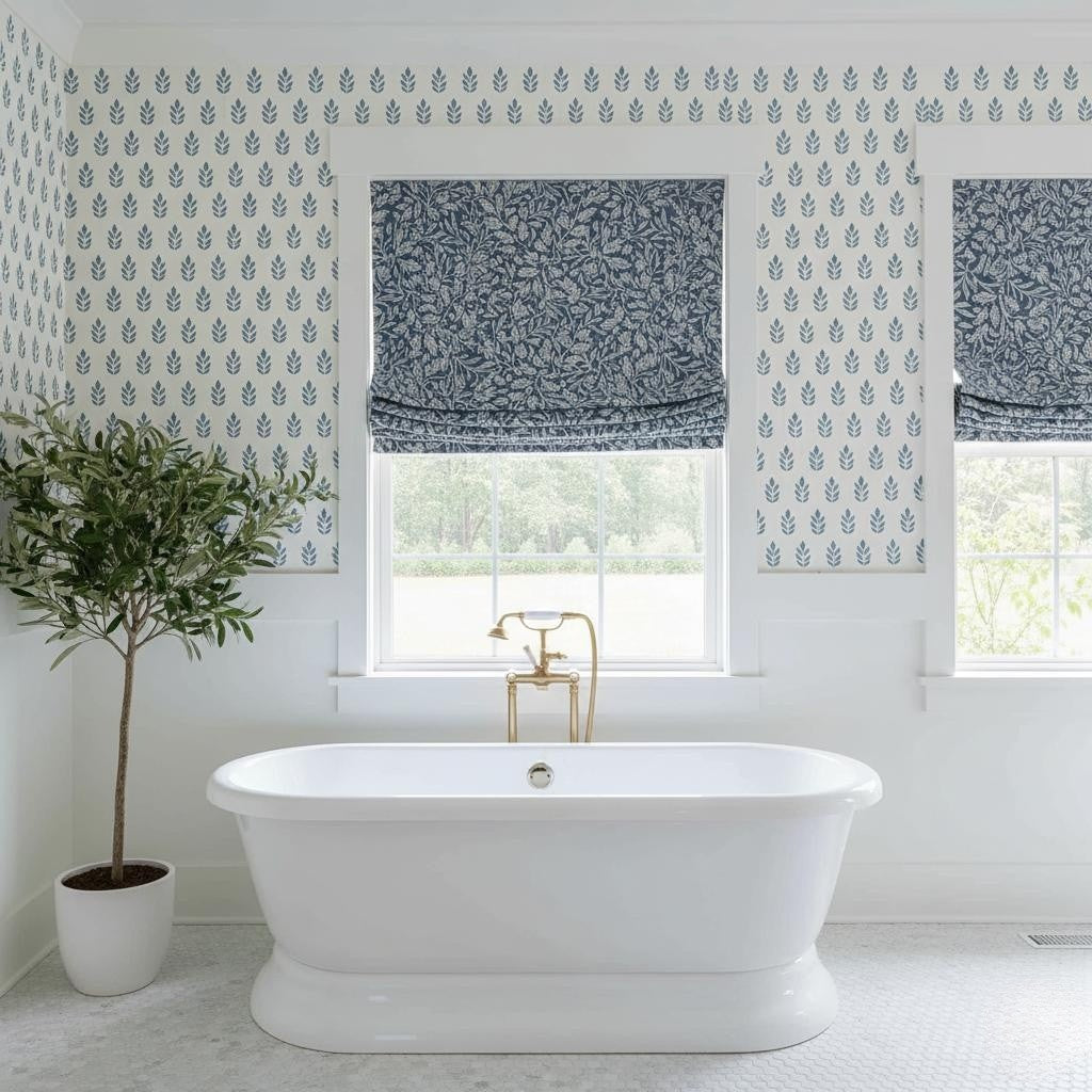 Aino Botanical Custom Roman Shade