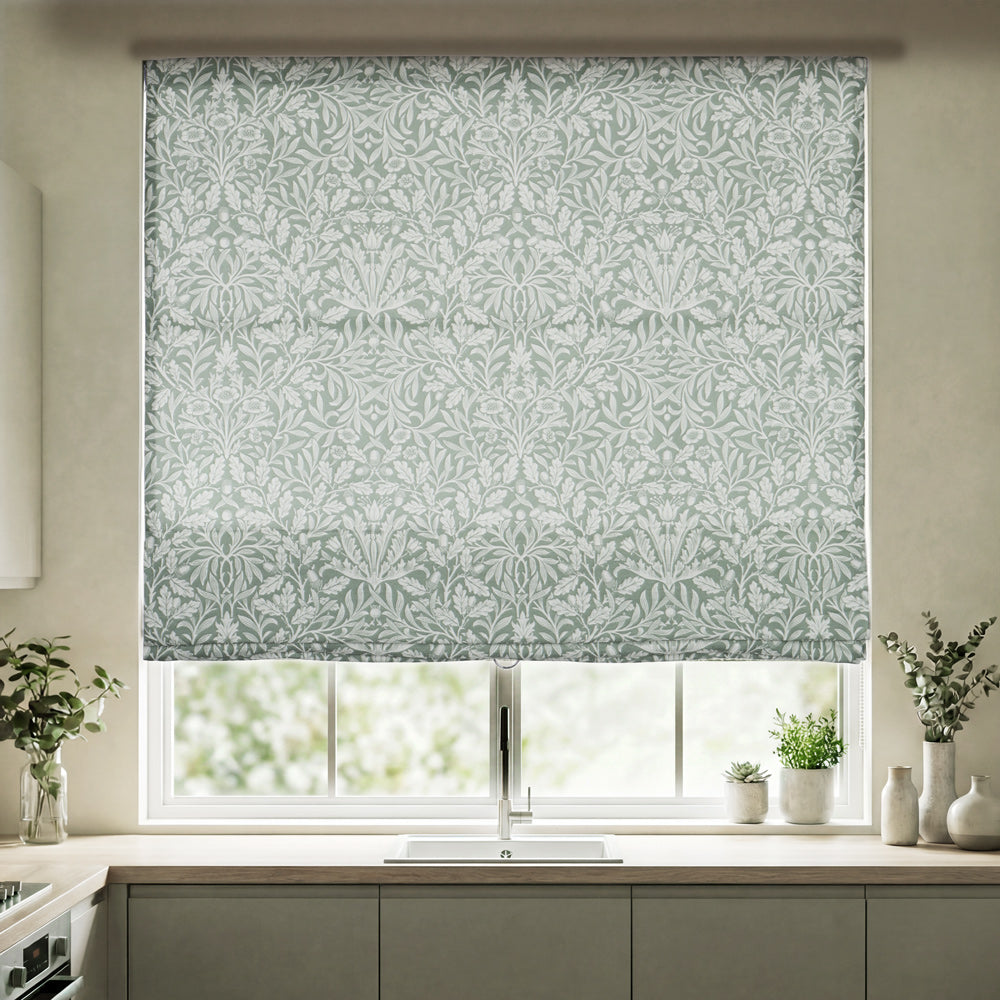 Aino Botanical Custom Roman Shade