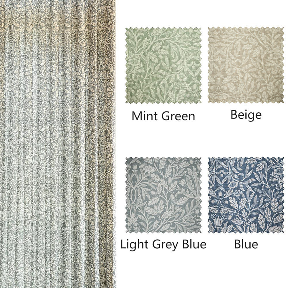 Rideaux à feuilles florales style pastoral Aino