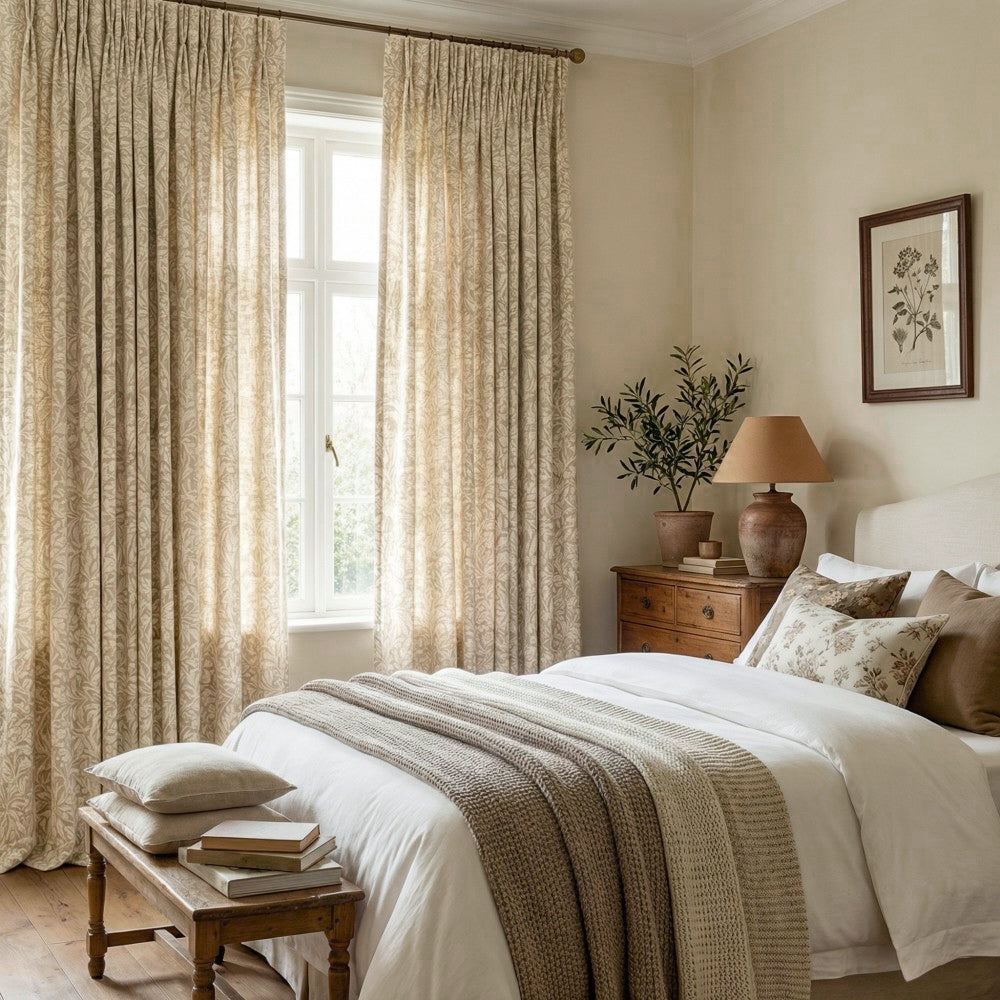 Aino Pastoral Style Floral Leaf Curtains