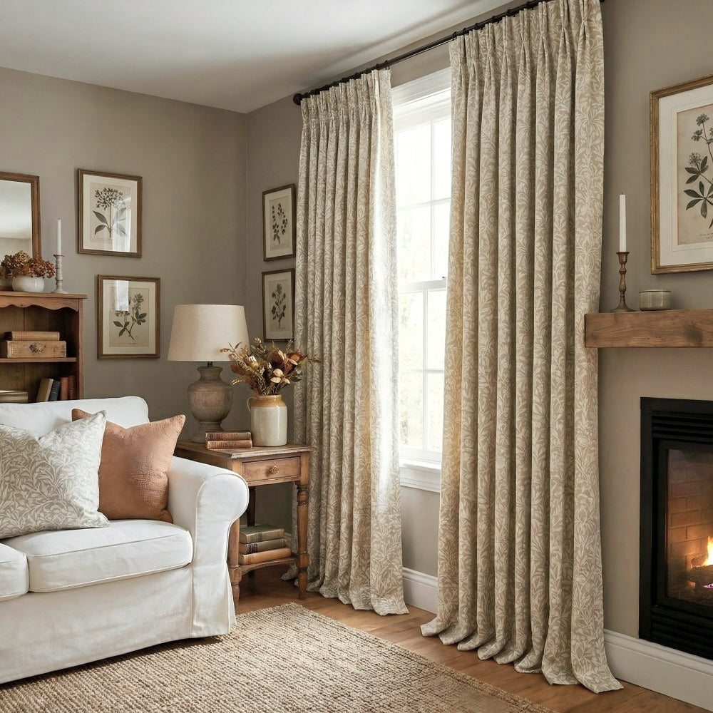 Aino Pastoral Style Floral Leaf Curtains