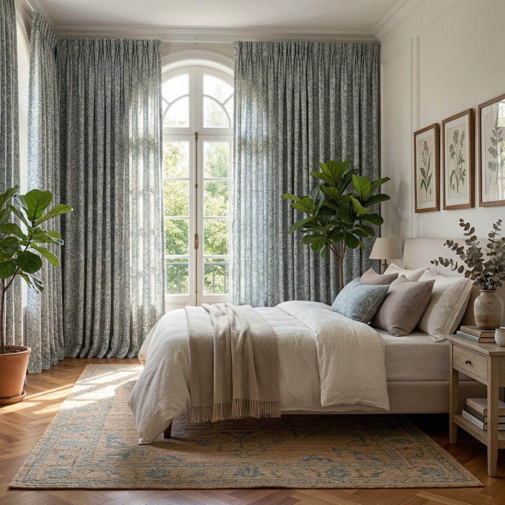 Aino Pastoral Style Floral Leaf Curtains