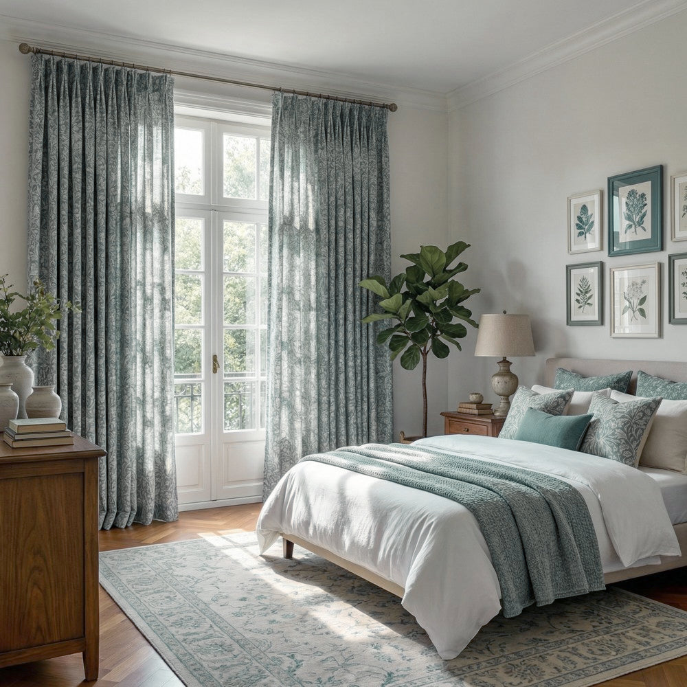 Aino Pastoral Style Floral Leaf Curtains