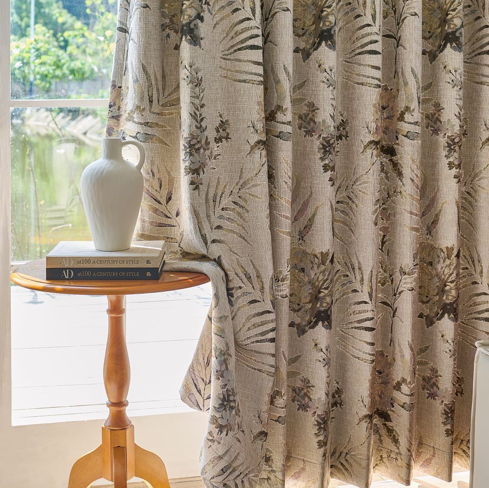 Ainsley Cottage Style Botanical Cotton Curtains