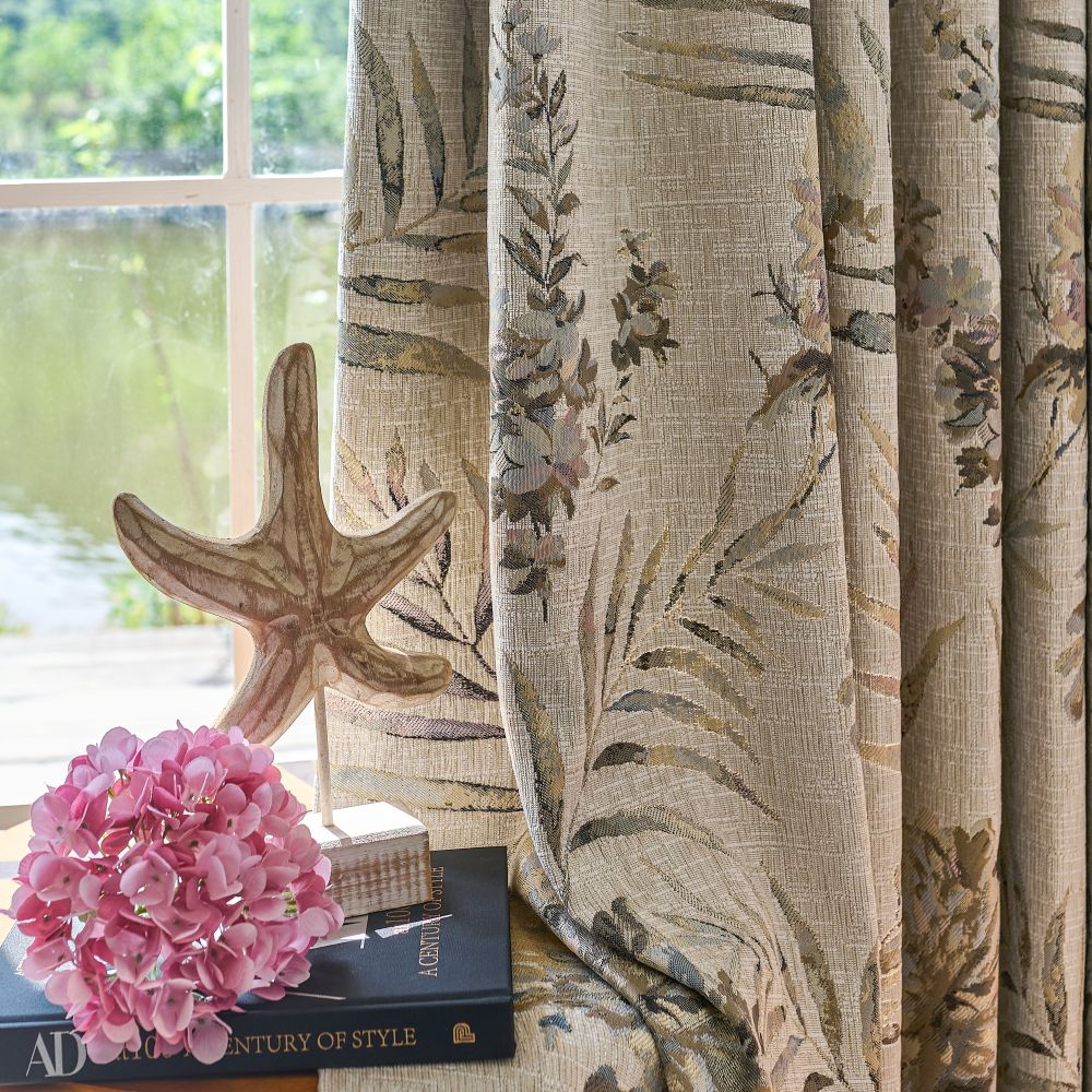 Ainsley Cottage Style Botanical Cotton Curtains