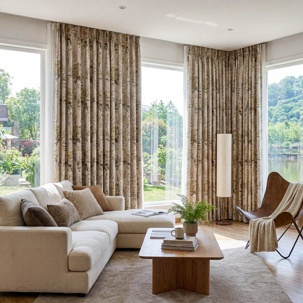 Ainsley Cottage Style Botanical Cotton Curtains