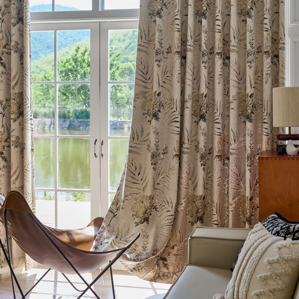 Ainsley Cottage Style Botanical Cotton Curtains