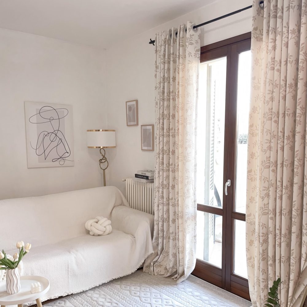 Alibi Neutral Style Subtle Leaf Patterned Curtains