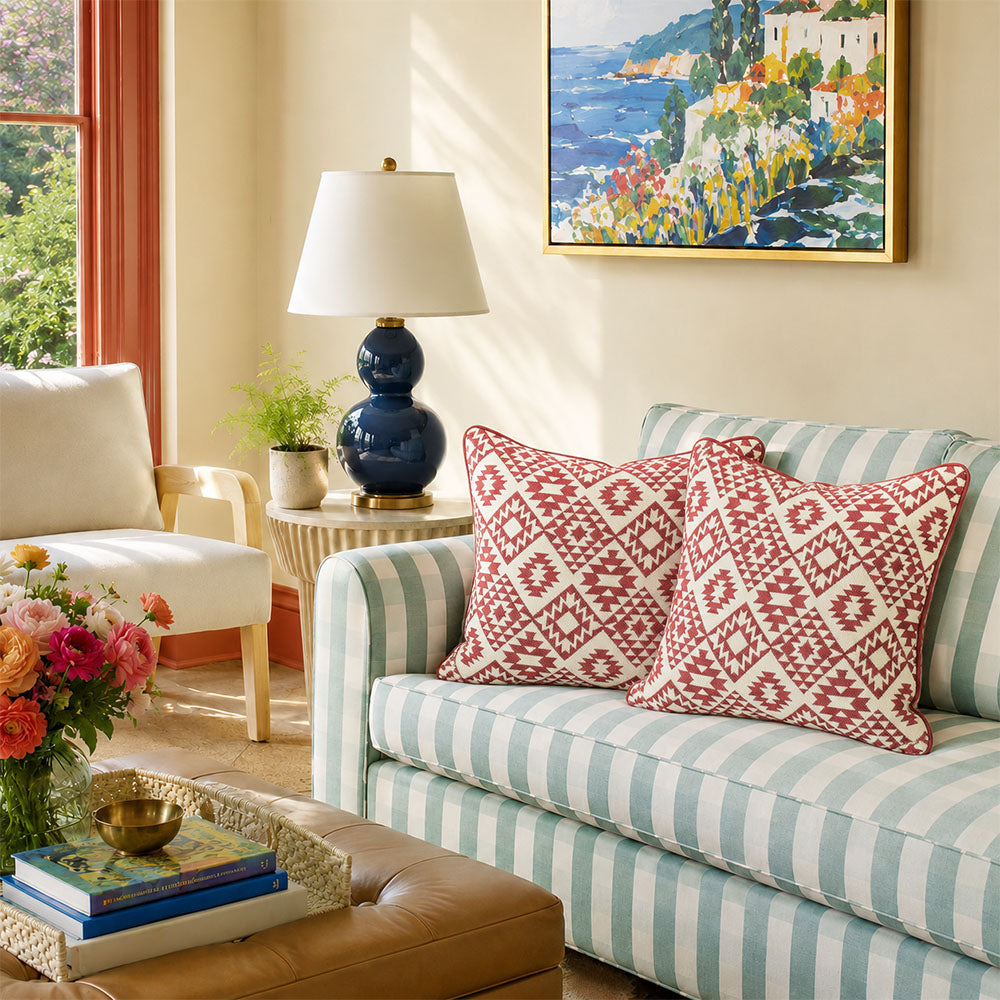 Housse de coussin tissée géométrique Alpine Holiday