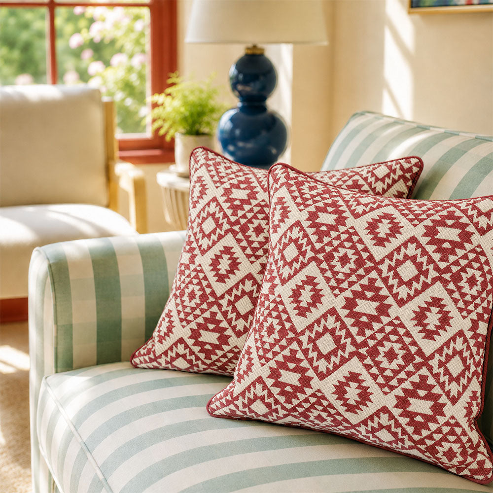 Housse de coussin tissée géométrique Alpine Holiday