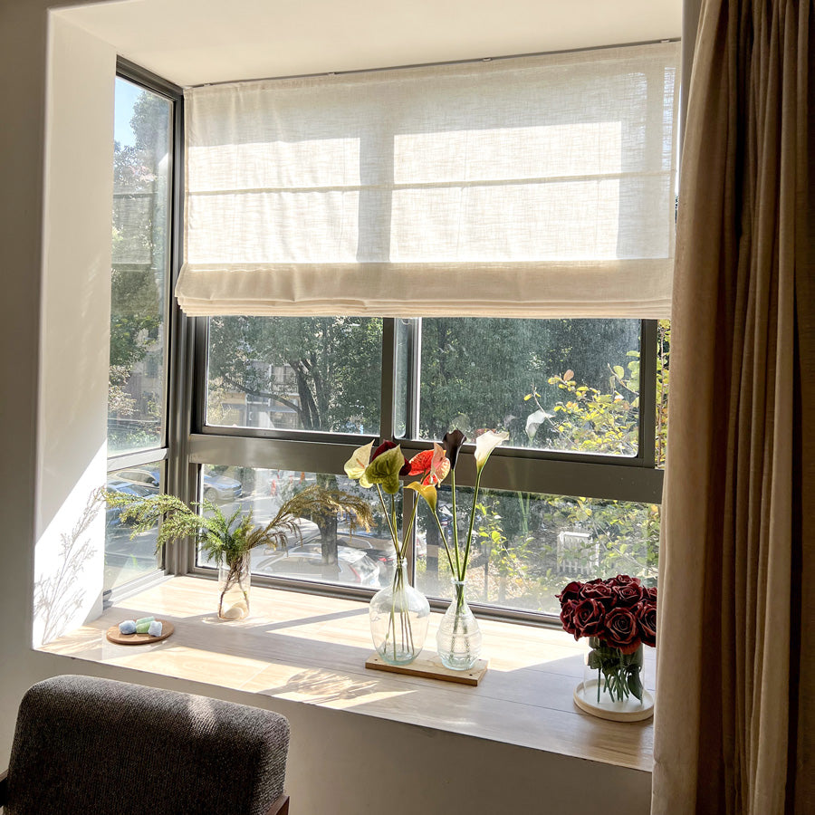 Arabella Light Linen Roman Shade