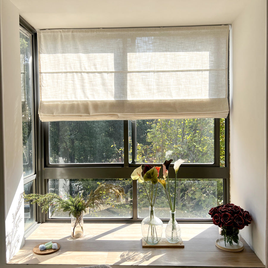 Arabella Light Linen Roman Shade