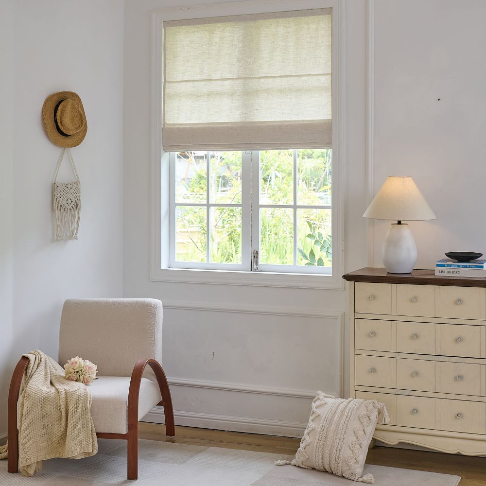 Arabella Light Linen Roman Shade