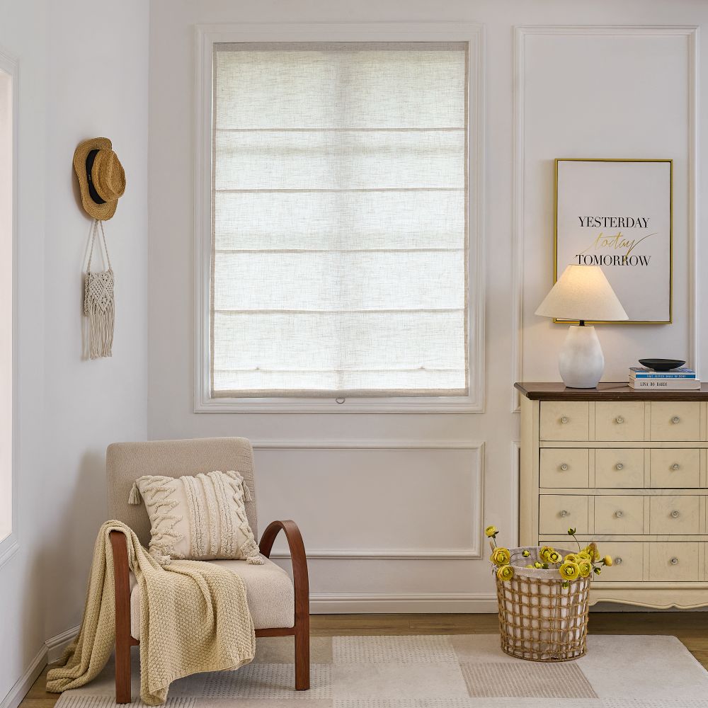Arabella Light Linen Roman Shade