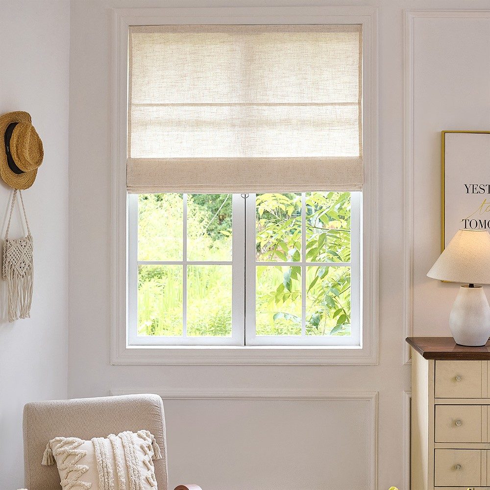 Arabella Light Linen Roman Shade