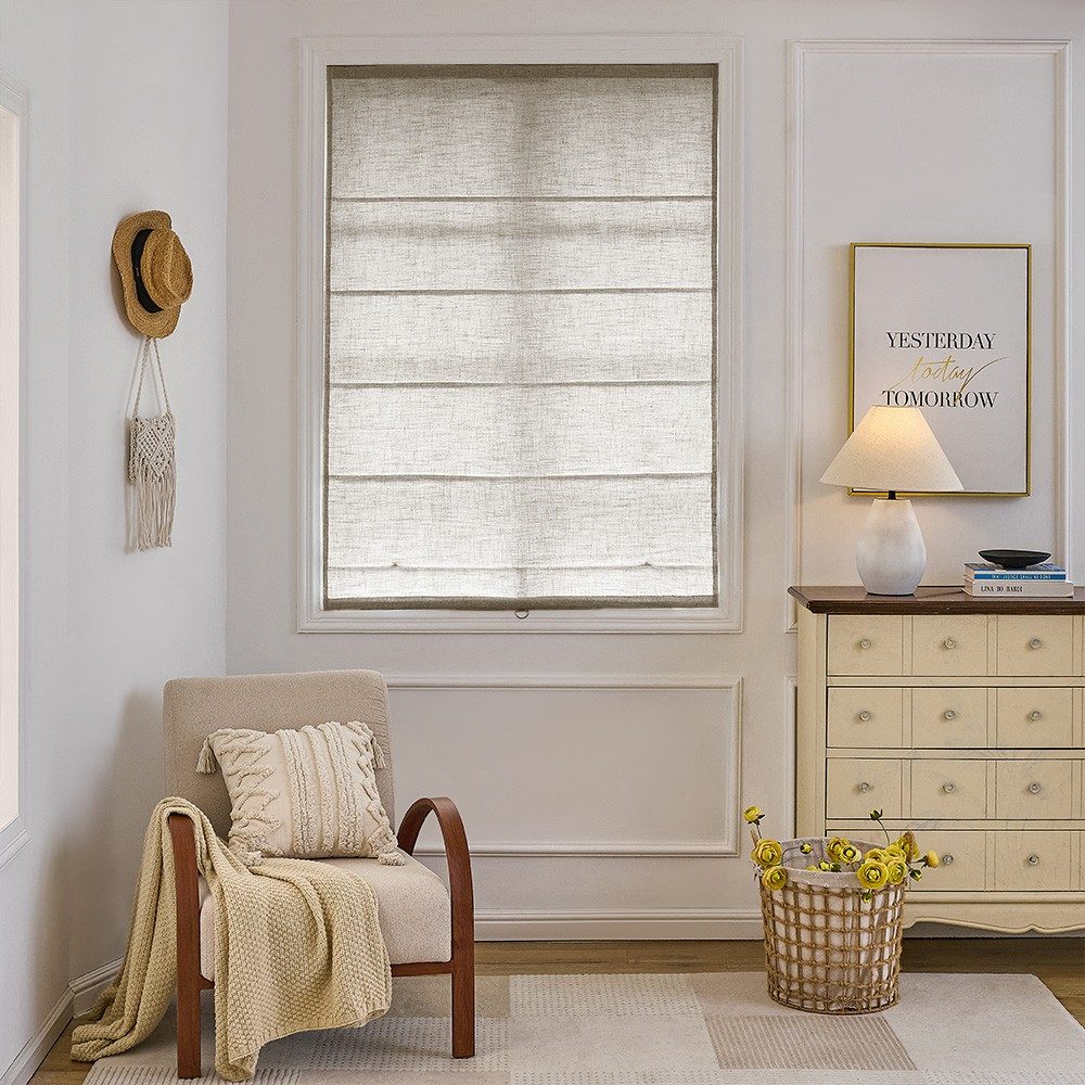 Arabella Light Linen Roman Shade