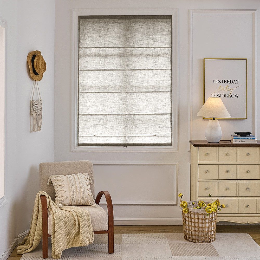 Arabella Light Linen Roman Shade