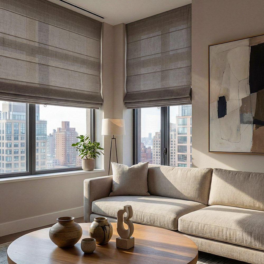 Arabella Light Linen Roman Shade