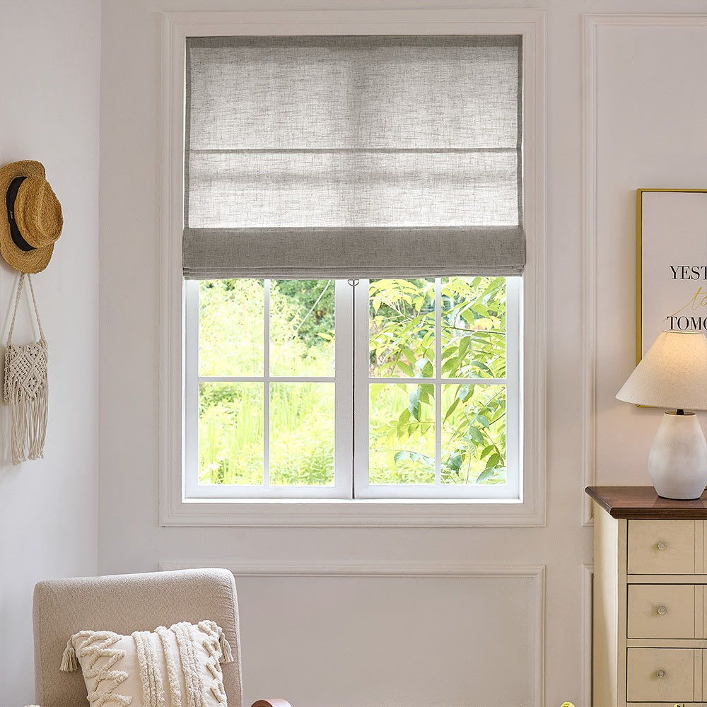 Arabella Light Linen Roman Shade