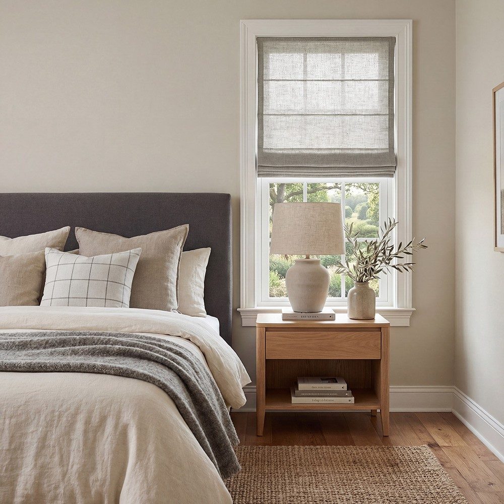 Arabella Light Linen Roman Shade